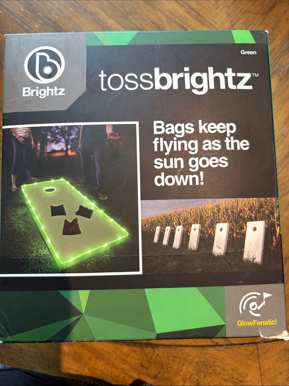 Toss Illuminated Cornhole Mat - Green